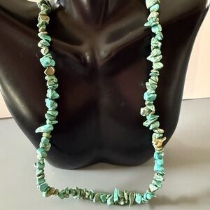 Vintage Faux Turquoise chip Necklace Adjustable length